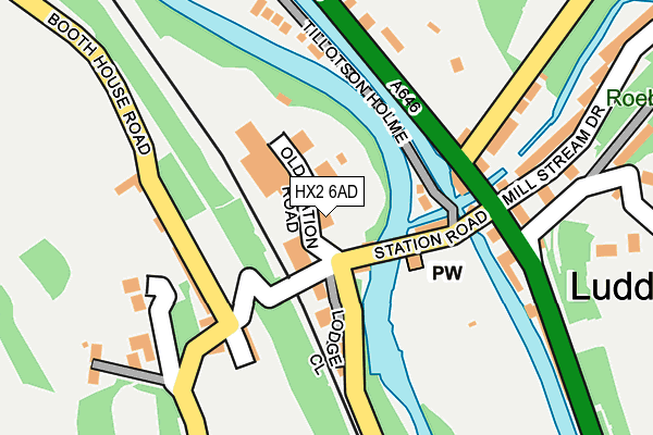 HX2 6AD map - OS OpenMap – Local (Ordnance Survey)