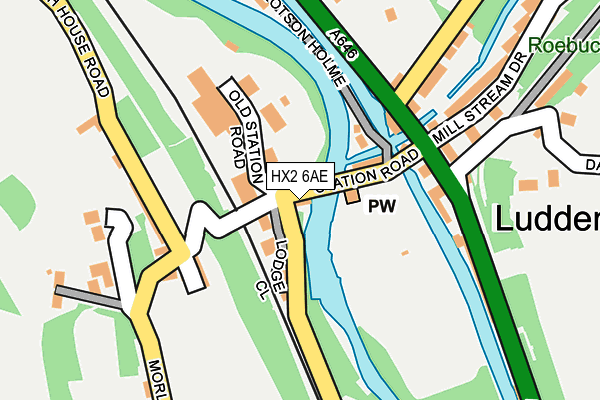 HX2 6AE map - OS OpenMap – Local (Ordnance Survey)