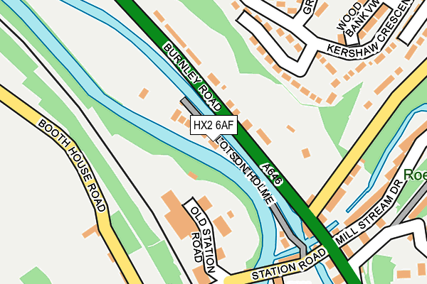 HX2 6AF map - OS OpenMap – Local (Ordnance Survey)