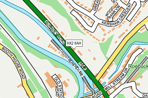 HX2 6AH map - OS OpenMap – Local (Ordnance Survey)
