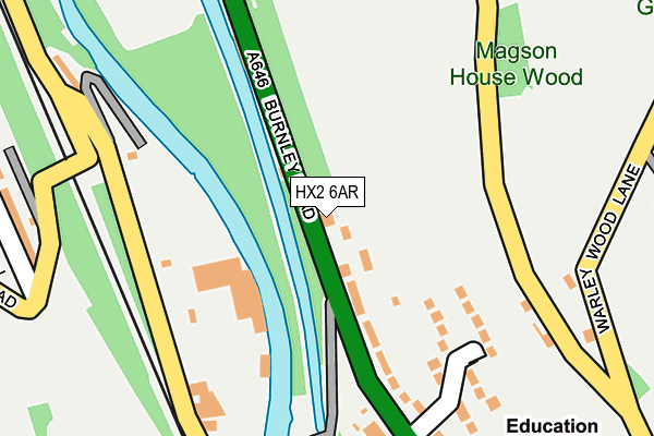 HX2 6AR map - OS OpenMap – Local (Ordnance Survey)
