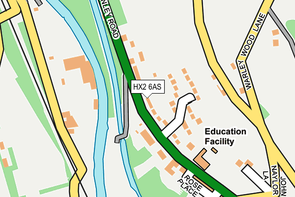 HX2 6AS map - OS OpenMap – Local (Ordnance Survey)