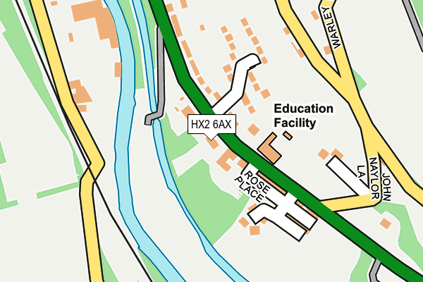 HX2 6AX map - OS OpenMap – Local (Ordnance Survey)