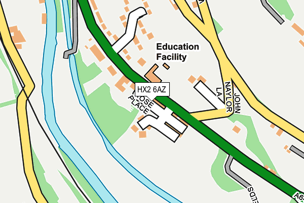 HX2 6AZ map - OS OpenMap – Local (Ordnance Survey)