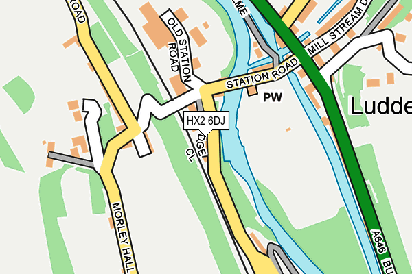 HX2 6DJ map - OS OpenMap – Local (Ordnance Survey)