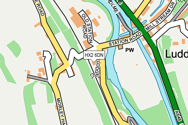 HX2 6DN map - OS OpenMap – Local (Ordnance Survey)