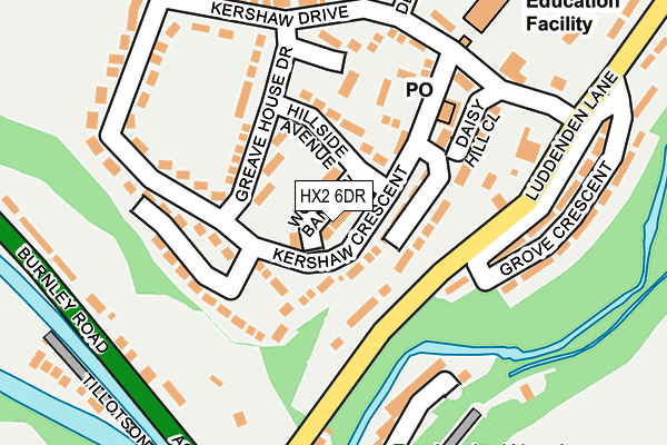 HX2 6DR map - OS OpenMap – Local (Ordnance Survey)