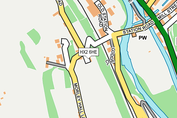HX2 6HE map - OS OpenMap – Local (Ordnance Survey)