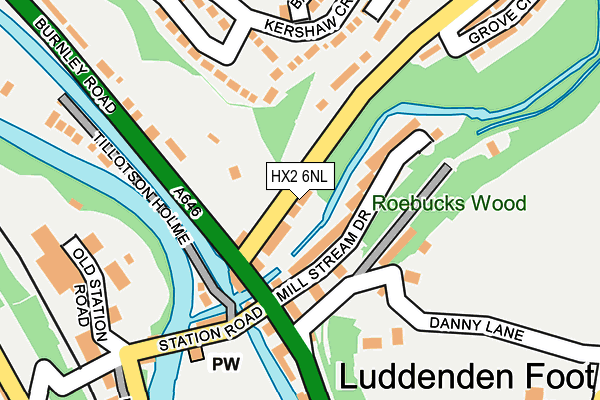 HX2 6NL map - OS OpenMap – Local (Ordnance Survey)
