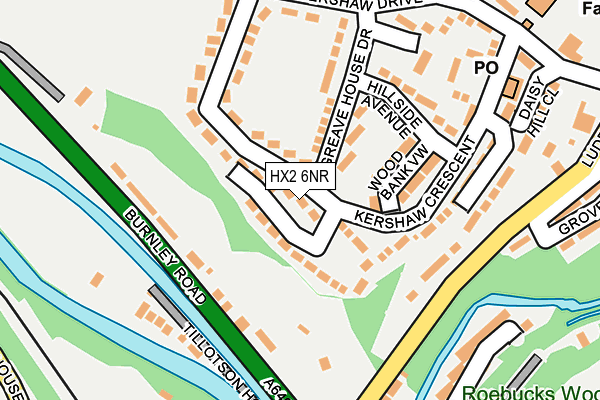 HX2 6NR map - OS OpenMap – Local (Ordnance Survey)