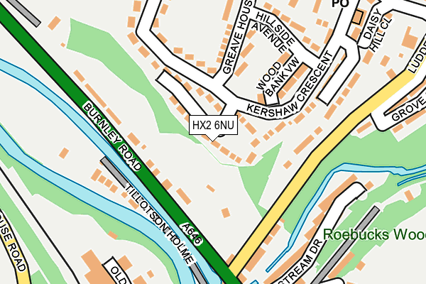 HX2 6NU map - OS OpenMap – Local (Ordnance Survey)