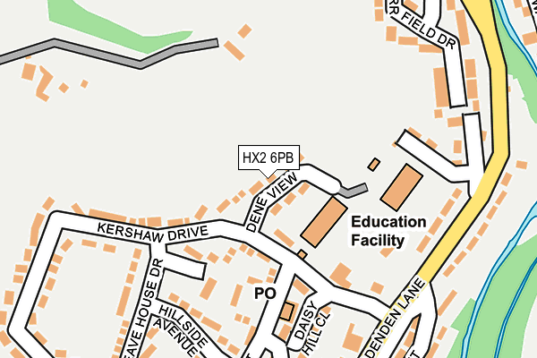 HX2 6PB map - OS OpenMap – Local (Ordnance Survey)