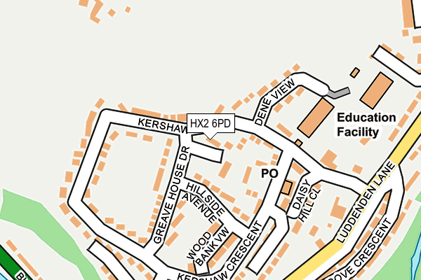 HX2 6PD map - OS OpenMap – Local (Ordnance Survey)