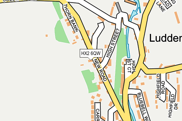 HX2 6QW map - OS OpenMap – Local (Ordnance Survey)