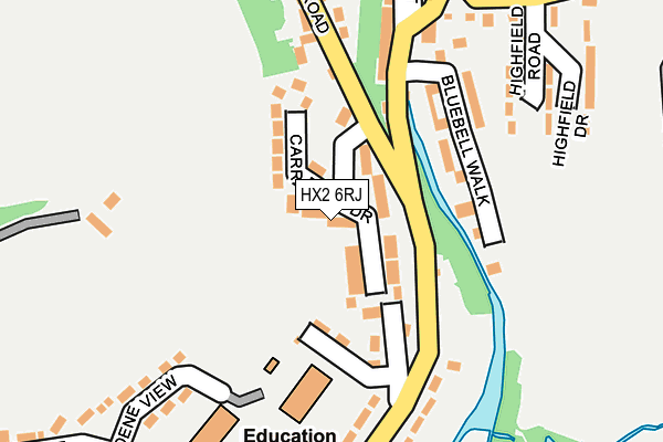 HX2 6RJ map - OS OpenMap – Local (Ordnance Survey)