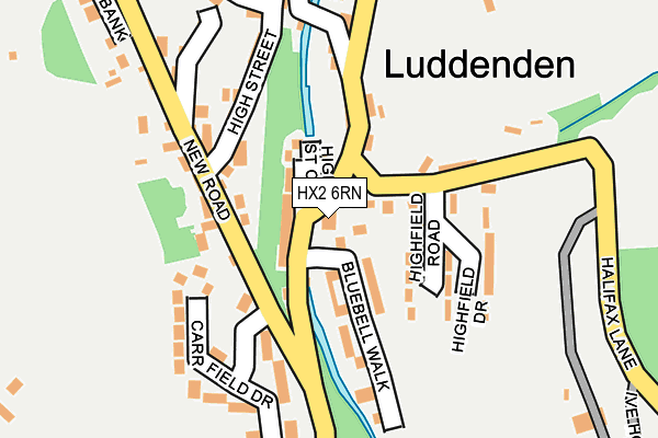 HX2 6RN map - OS OpenMap – Local (Ordnance Survey)
