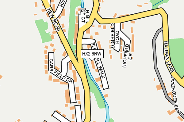 HX2 6RW map - OS OpenMap – Local (Ordnance Survey)