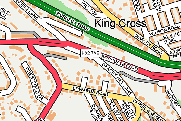 HX2 7AE map - OS OpenMap – Local (Ordnance Survey)