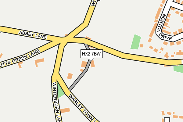 HX2 7BW map - OS OpenMap – Local (Ordnance Survey)