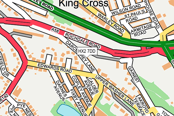 HX2 7DD map - OS OpenMap – Local (Ordnance Survey)