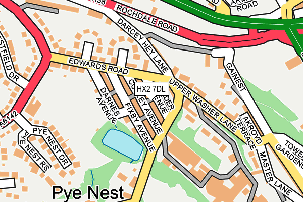 HX2 7DL map - OS OpenMap – Local (Ordnance Survey)