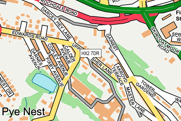 HX2 7DR map - OS OpenMap – Local (Ordnance Survey)