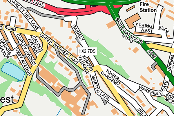HX2 7DS map - OS OpenMap – Local (Ordnance Survey)