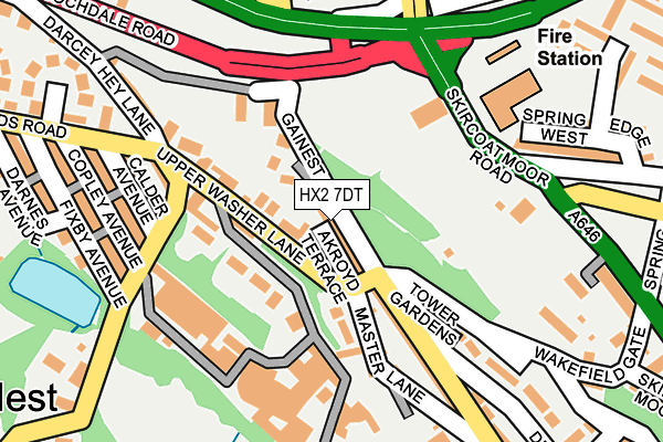 HX2 7DT map - OS OpenMap – Local (Ordnance Survey)
