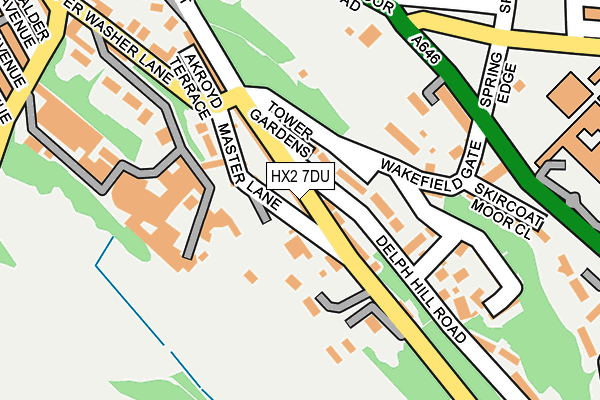 HX2 7DU map - OS OpenMap – Local (Ordnance Survey)