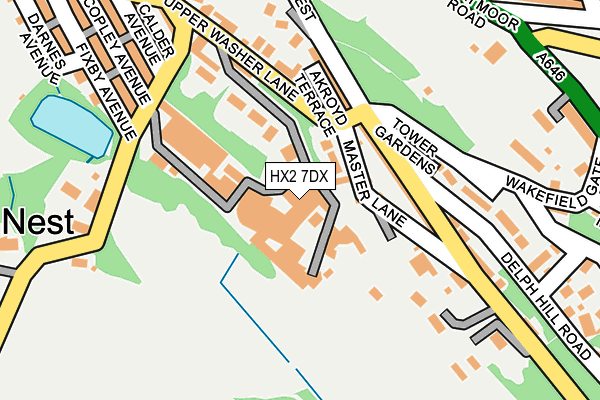 HX2 7DX map - OS OpenMap – Local (Ordnance Survey)