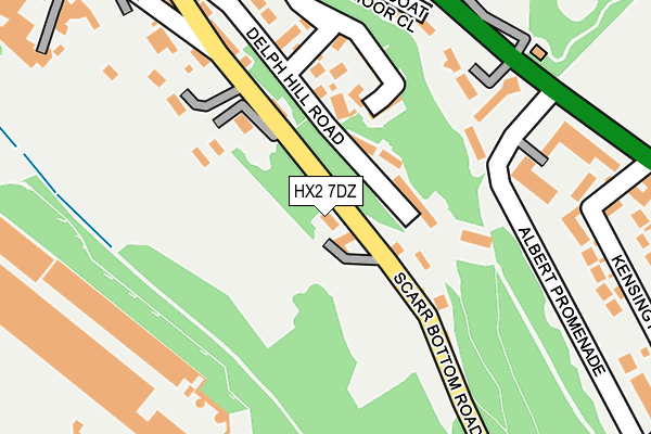 HX2 7DZ map - OS OpenMap – Local (Ordnance Survey)