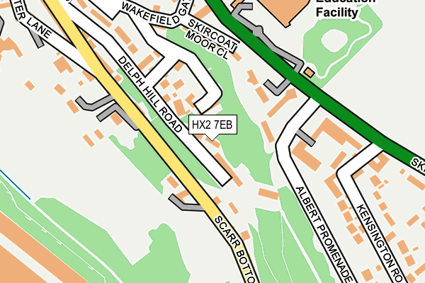 HX2 7EB map - OS OpenMap – Local (Ordnance Survey)