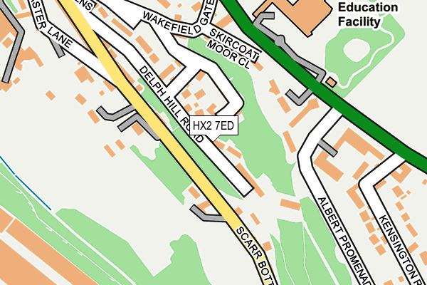 HX2 7ED map - OS OpenMap – Local (Ordnance Survey)