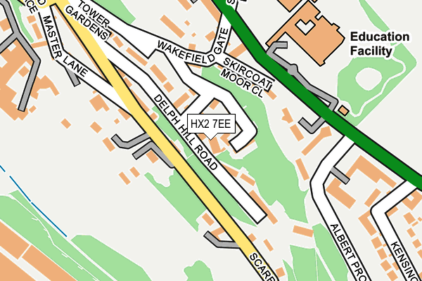 HX2 7EE map - OS OpenMap – Local (Ordnance Survey)