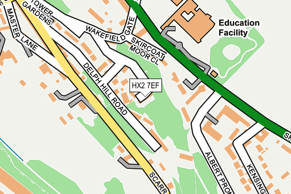 HX2 7EF map - OS OpenMap – Local (Ordnance Survey)
