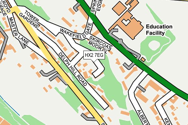 HX2 7EG map - OS OpenMap – Local (Ordnance Survey)