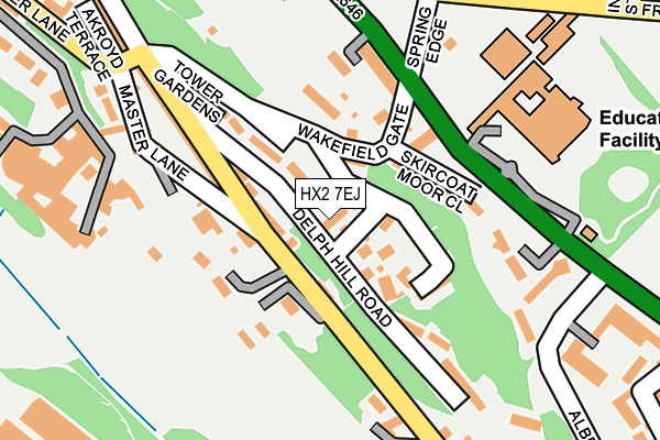 HX2 7EJ map - OS OpenMap – Local (Ordnance Survey)