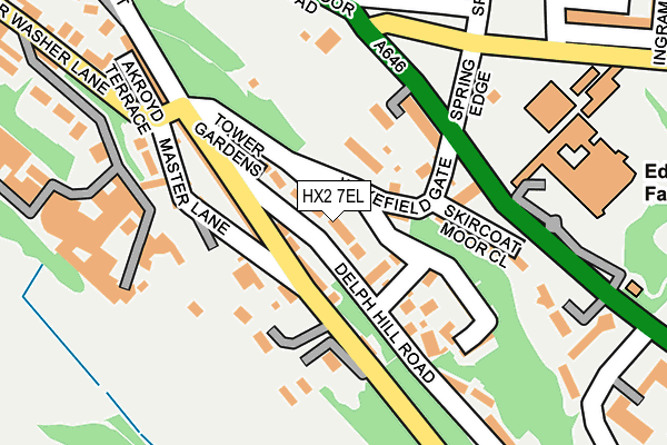 HX2 7EL map - OS OpenMap – Local (Ordnance Survey)