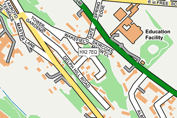 HX2 7EQ map - OS OpenMap – Local (Ordnance Survey)