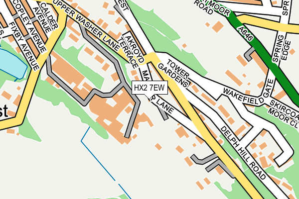 HX2 7EW map - OS OpenMap – Local (Ordnance Survey)
