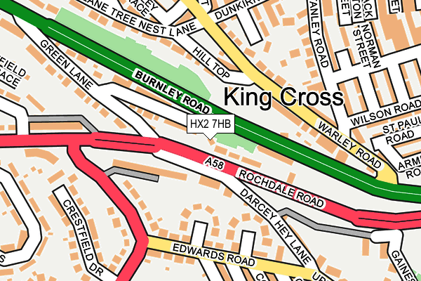 HX2 7HB map - OS OpenMap – Local (Ordnance Survey)
