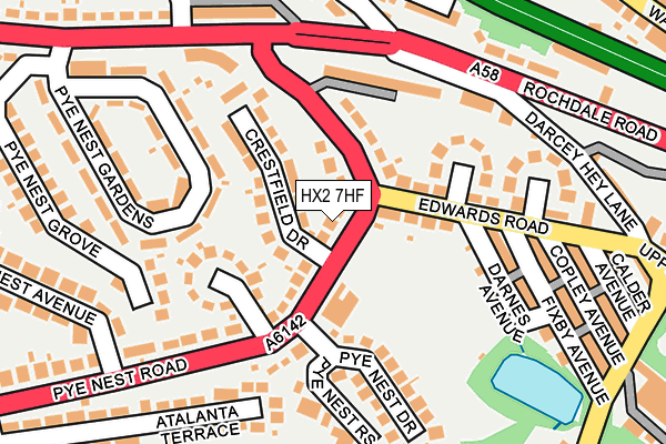 HX2 7HF map - OS OpenMap – Local (Ordnance Survey)