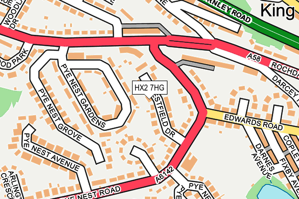 HX2 7HG map - OS OpenMap – Local (Ordnance Survey)