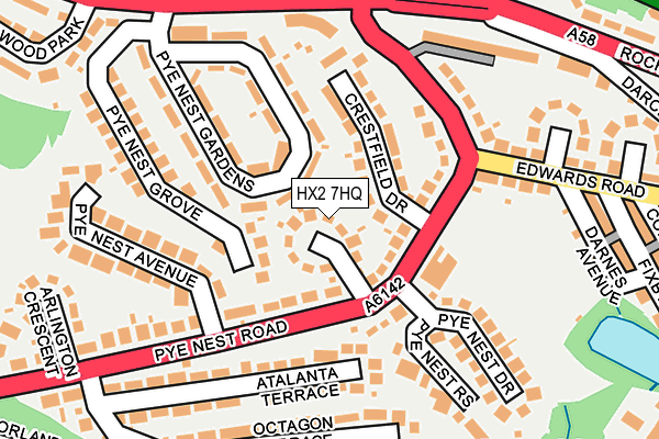 HX2 7HQ map - OS OpenMap – Local (Ordnance Survey)