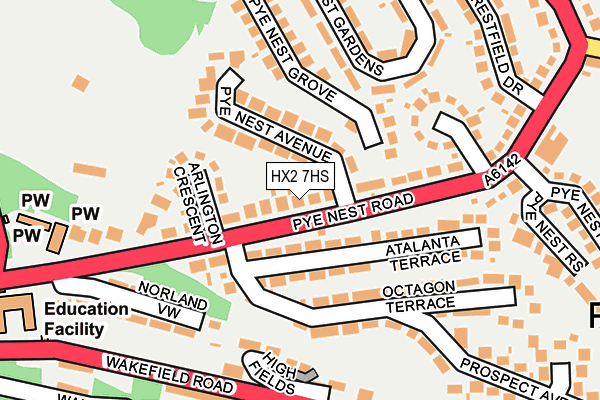 HX2 7HS map - OS OpenMap – Local (Ordnance Survey)