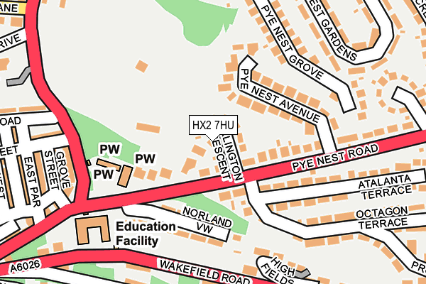 HX2 7HU map - OS OpenMap – Local (Ordnance Survey)