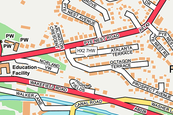 HX2 7HW map - OS OpenMap – Local (Ordnance Survey)