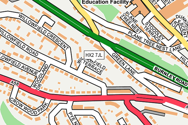 HX2 7JL map - OS OpenMap – Local (Ordnance Survey)