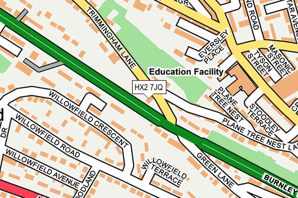 HX2 7JQ map - OS OpenMap – Local (Ordnance Survey)