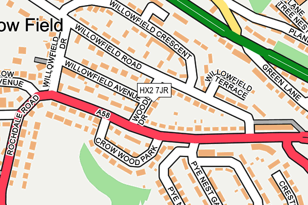 HX2 7JR map - OS OpenMap – Local (Ordnance Survey)